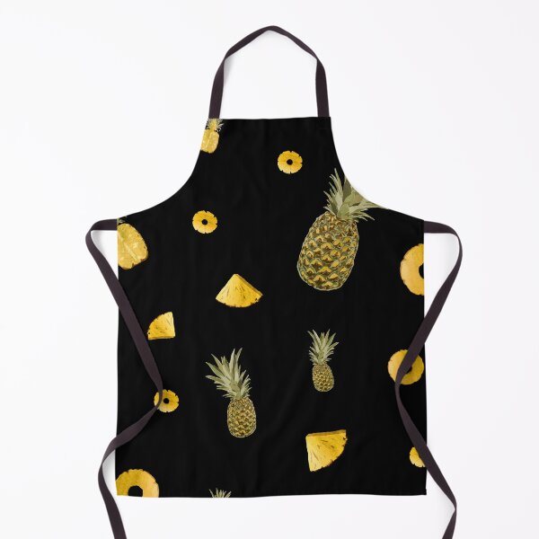 Item preview, Pineapple yellow fruit a cute pattern watercolor black designed and sold by Yana Mustafina | Boho Soulful Designs.