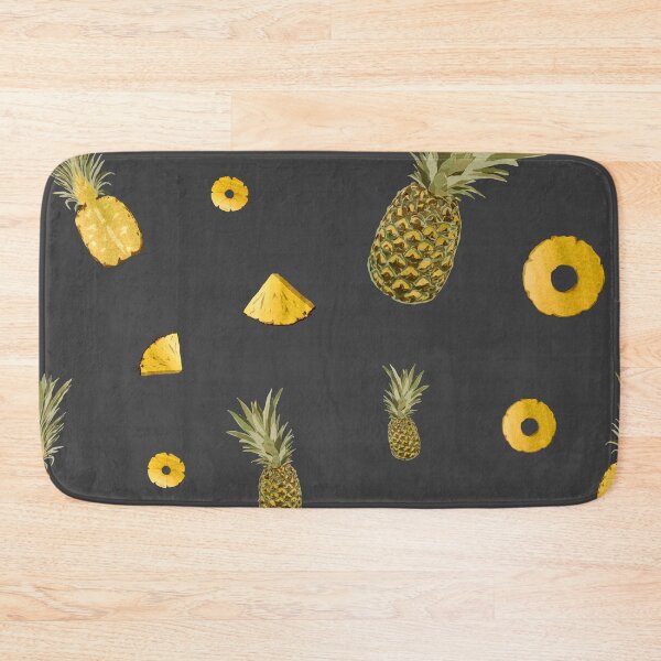 Item preview, Pineapple yellow fruit a cute pattern watercolor grey designed and sold by Yana Mustafina | Boho Soulful Designs.