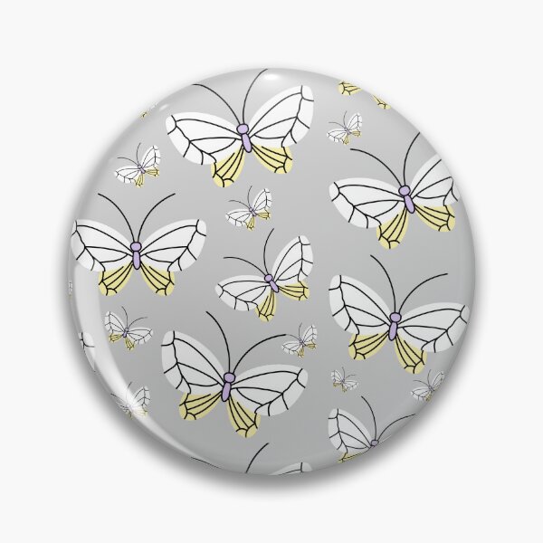 Item preview, Modern Aesthetic Colorful Butterfly Minimalist Pattern Design In The Shades of White & Yellow On A Grey Background  designed and sold by Kodexstore.