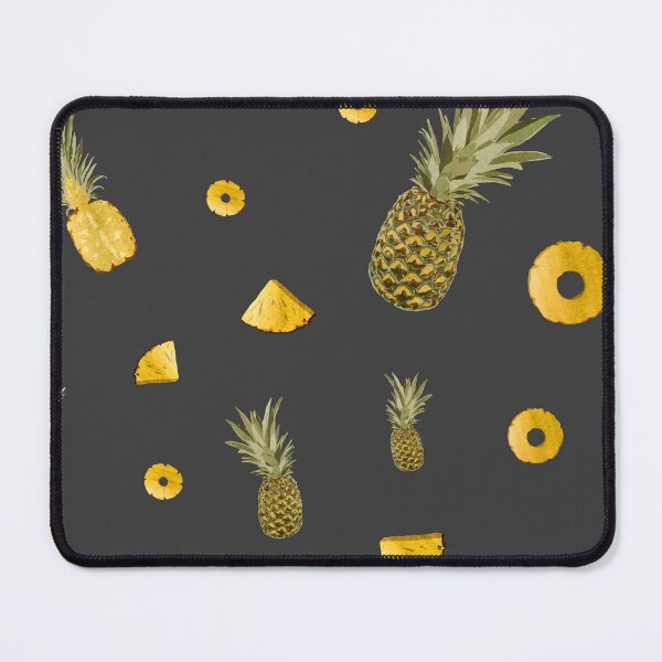 Item preview, Pineapple yellow fruit a cute pattern watercolor grey designed and sold by Yana Mustafina | Boho Soulful Designs.
