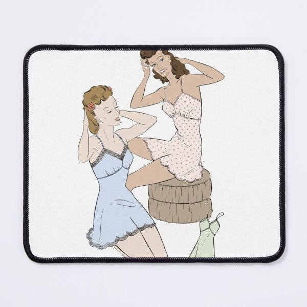 Item preview, 1940s Vintage Inspired Sewing Pattern Illustration of Ladies Wearing Slips designed and sold by Zuzu22222.