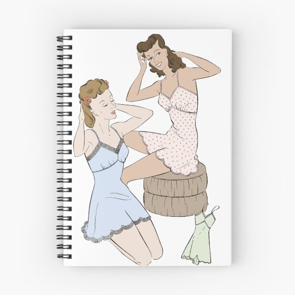 Item preview, 1940s Vintage Inspired Sewing Pattern Illustration of Ladies Wearing Slips designed and sold by Zuzu22222.