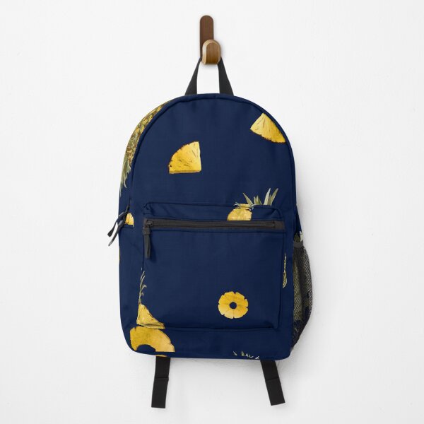 Item preview, Pineapple yellow fruit a cute pattern watercolor blue designed and sold by Yana Mustafina | Boho Soulful Designs.