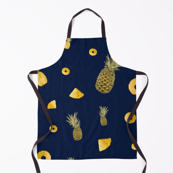 Item preview, Pineapple yellow fruit a cute pattern watercolor blue designed and sold by Yana Mustafina | Boho Soulful Designs.