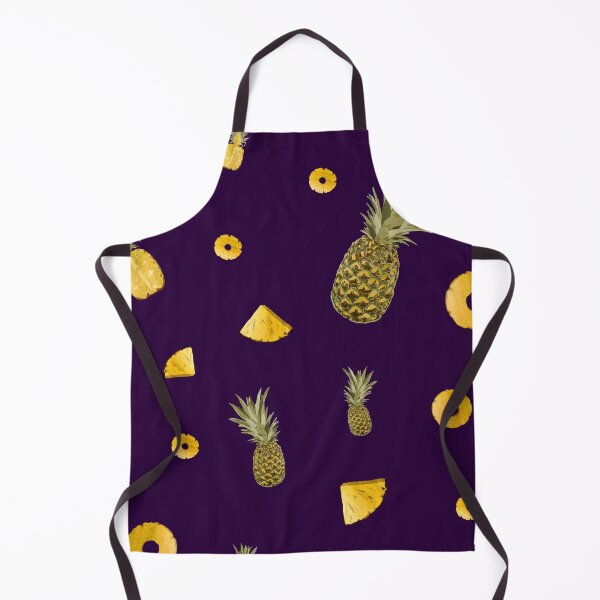 Item preview, Pineapple yellow fruit a cute pattern watercolor violet designed and sold by Yana Mustafina | Boho Soulful Designs.