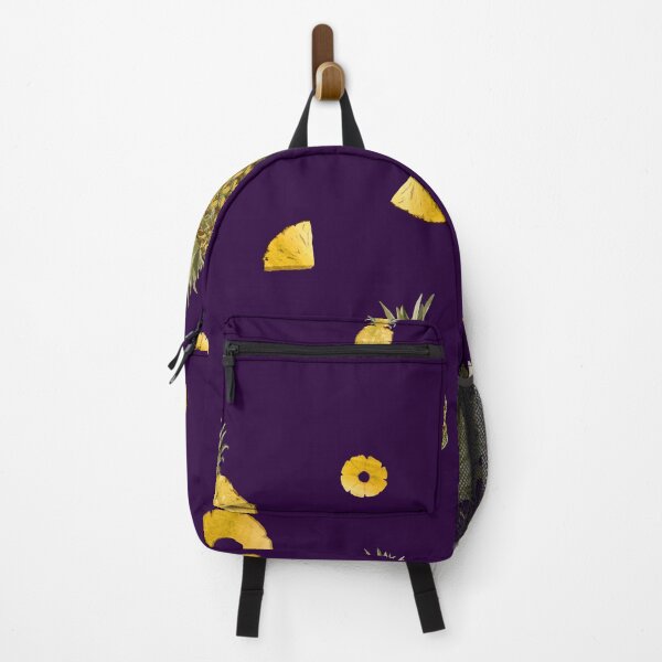 Item preview, Pineapple yellow fruit a cute pattern watercolor violet designed and sold by Yana Mustafina | Boho Soulful Designs.