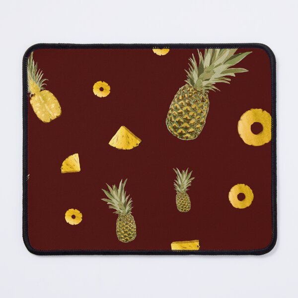 Item preview, Pineapple yellow fruit a cute pattern watercolor brown designed and sold by Yana Mustafina | Boho Soulful Designs.