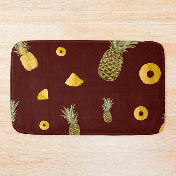 Item preview, Pineapple yellow fruit a cute pattern watercolor brown designed and sold by Yana Mustafina | Boho Soulful Designs.