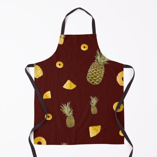 Item preview, Pineapple yellow fruit a cute pattern watercolor brown designed and sold by Yana Mustafina | Boho Soulful Designs.