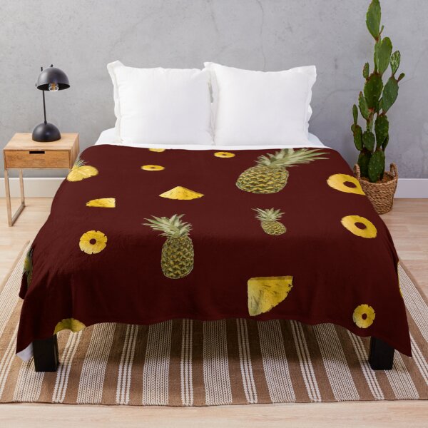 Item preview, Pineapple yellow fruit a cute pattern watercolor brown designed and sold by Yana Mustafina | Boho Soulful Designs.