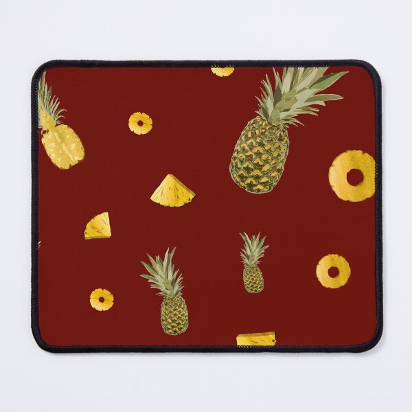 Item preview, Pineapple yellow fruit a cute pattern watercolor red designed and sold by Yana Mustafina | Boho Soulful Designs.