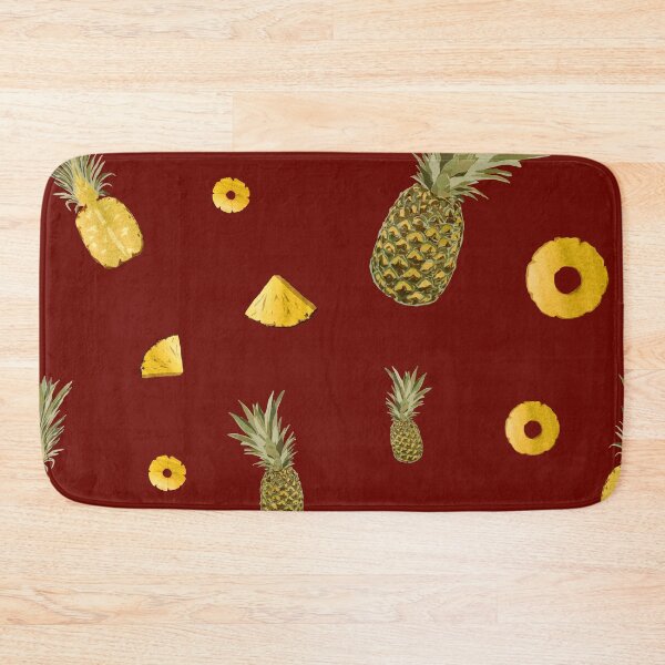 Item preview, Pineapple yellow fruit a cute pattern watercolor red designed and sold by Yana Mustafina | Boho Soulful Designs.