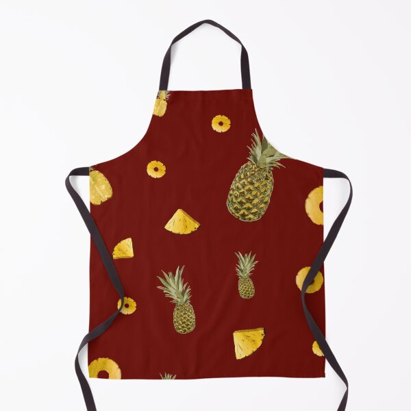 Item preview, Pineapple yellow fruit a cute pattern watercolor red designed and sold by Yana Mustafina | Boho Soulful Designs.