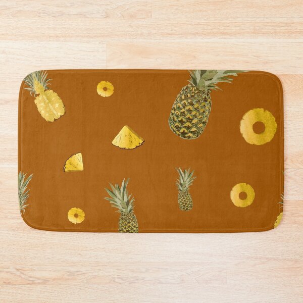 Item preview, Pineapple yellow fruit a cute pattern watercolor orange designed and sold by Yana Mustafina | Boho Soulful Designs.