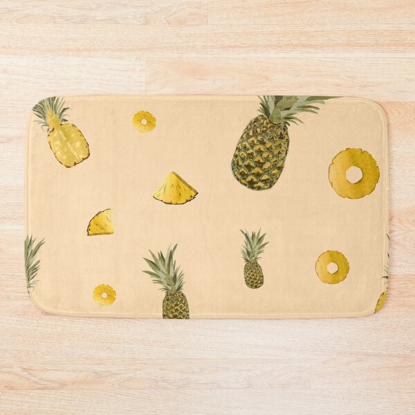 Item preview, Pineapple yellow fruit a cute pattern watercolor beige designed and sold by Yana Mustafina | Boho Soulful Designs.