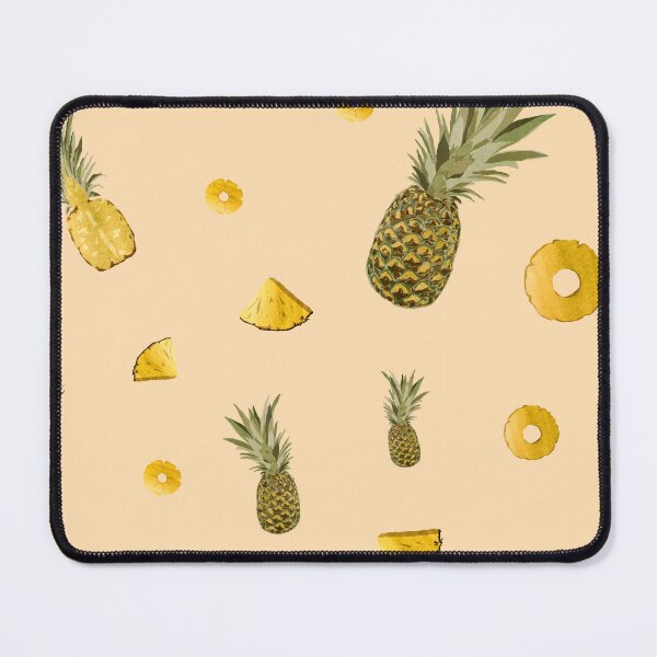 Item preview, Pineapple yellow fruit a cute pattern watercolor beige designed and sold by Yana Mustafina | Boho Soulful Designs.