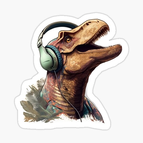 Headphones Dinosaur Merch Gifts for Sale Redbubble