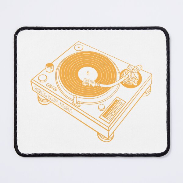 Item preview, Old School DJ Culture – Turntable Design (Yellow Orange Lines) Analog / Music designed and sold by analogdigitalvz.