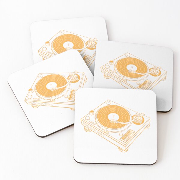 Item preview, Old School DJ Culture – Turntable Design (Yellow Orange Lines) Analog / Music designed and sold by analogdigitalvz.