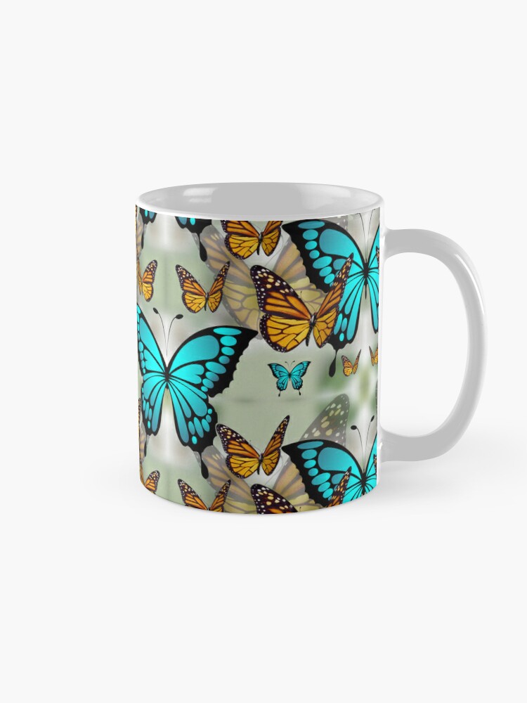 Teal coffee mug aesthetic, turquoise