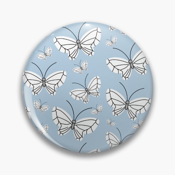 Item preview, Modern Aesthetic White Butterfly Minimalist Pattern Design On A Oceanic Aqua Teal BlueBackground  designed and sold by Kodexstore.
