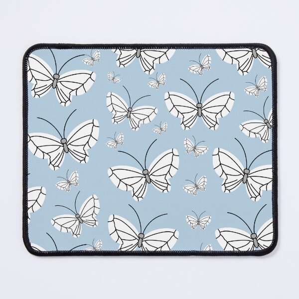 Item preview, Modern Aesthetic White Butterfly Minimalist Pattern Design On A Oceanic Aqua Teal BlueBackground designed and sold by Kodexstore.