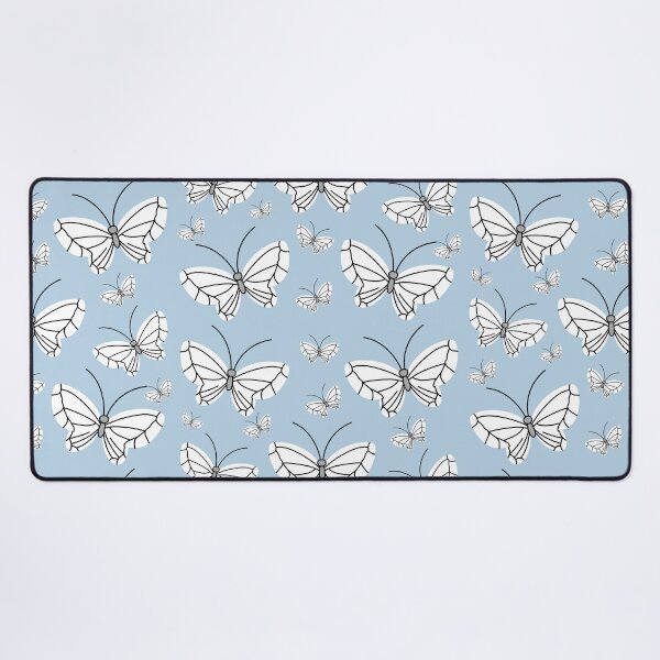 Item preview, Modern Aesthetic White Butterfly Minimalist Pattern Design On A Oceanic Aqua Teal BlueBackground designed and sold by Kodexstore.