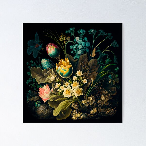 Aperçu de l'œuvre Chromolithographie florale - Midjourney créée et vendue par ArtificioAI.