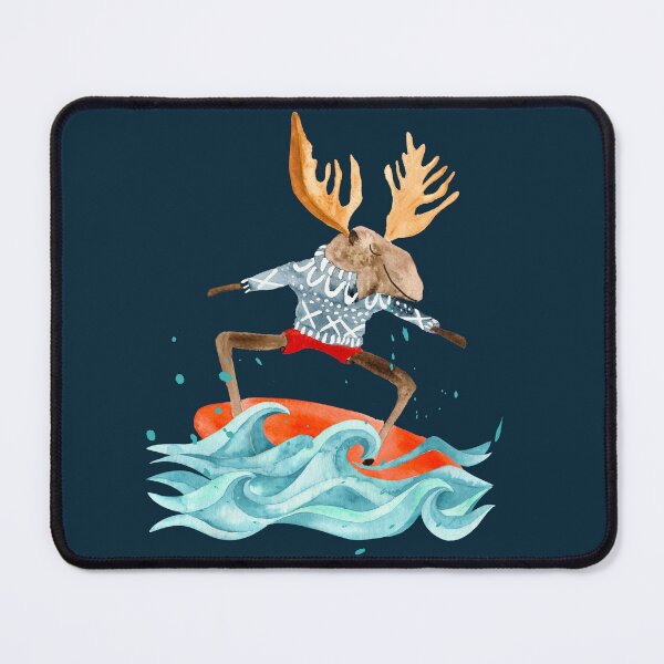 Item preview, A Norwegian moose surfs the perfect wave designed and sold by Scandi Shop .