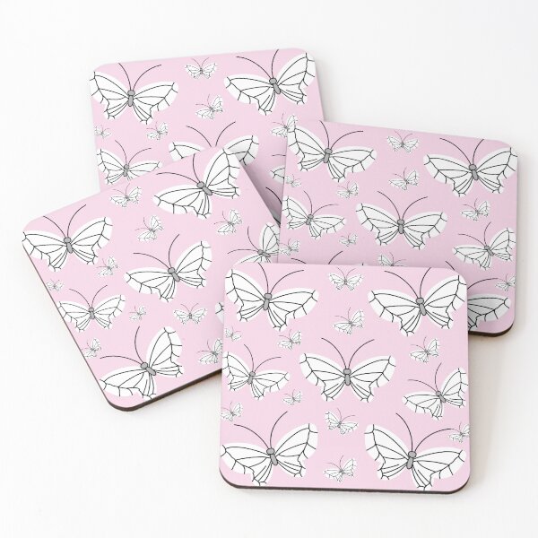 Item preview, Modern Aesthetic White Butterfly Minimalist Pattern Design On A Soft Pastel PinkBackground  designed and sold by Kodexstore.