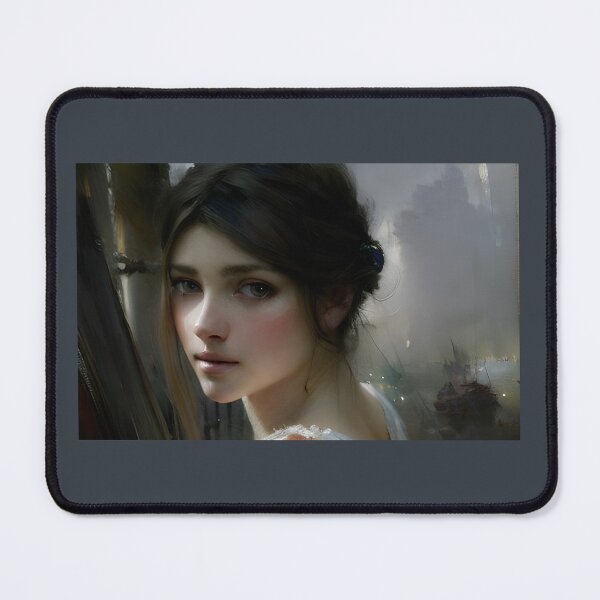 Item preview, Beautiful Soft Woman With A Ship Behind Her, Fantasy Art. designed and sold by rahmangm.