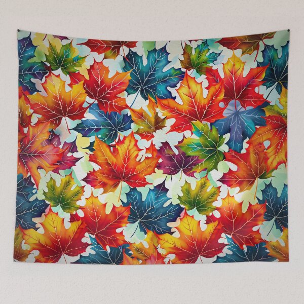 Item preview, Colorful maple leaves on a white background in autumnal colors designed and sold by Rocky Mountain Artistry.