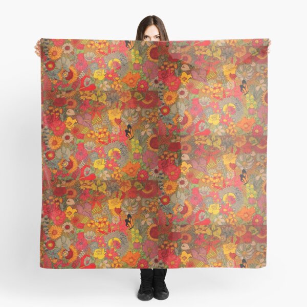 Butterflies and Flowers Print Scarf