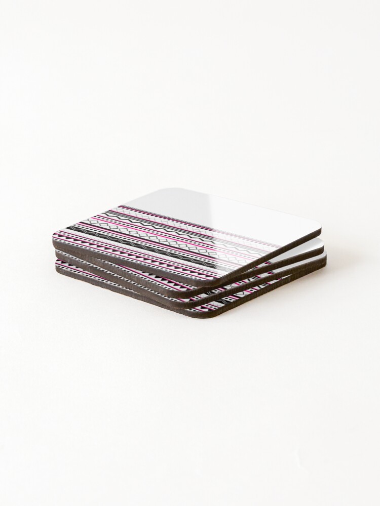 Thumbnail 4 of 5, Coasters (Set of 4), Pink Patterny designed and sold by Inaroda.