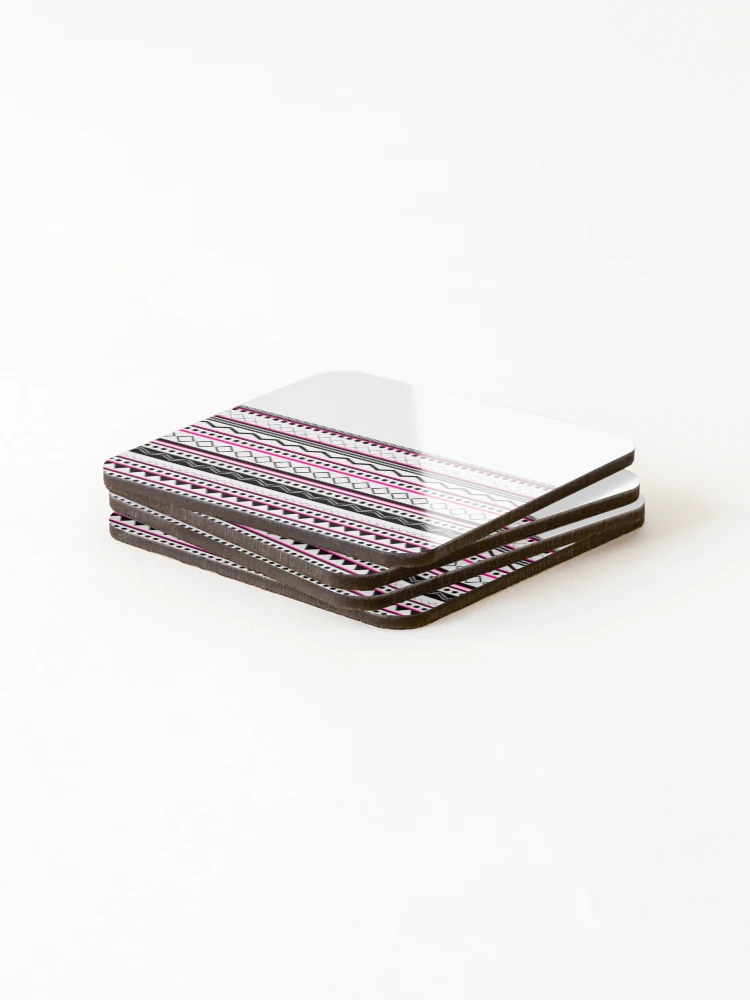 Thumbnail 4 of 5, Coasters (Set of 4), Pink Patterny designed and sold by Inaroda.