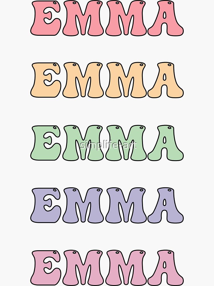 "Emma Name Set Pack " Sticker for Sale by simplifeart Redbubble