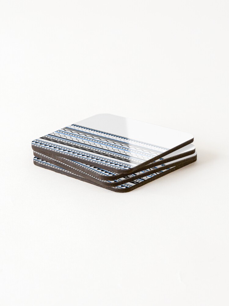 Thumbnail 4 of 5, Coasters (Set of 4), Blue Patterny designed and sold by Inaroda.