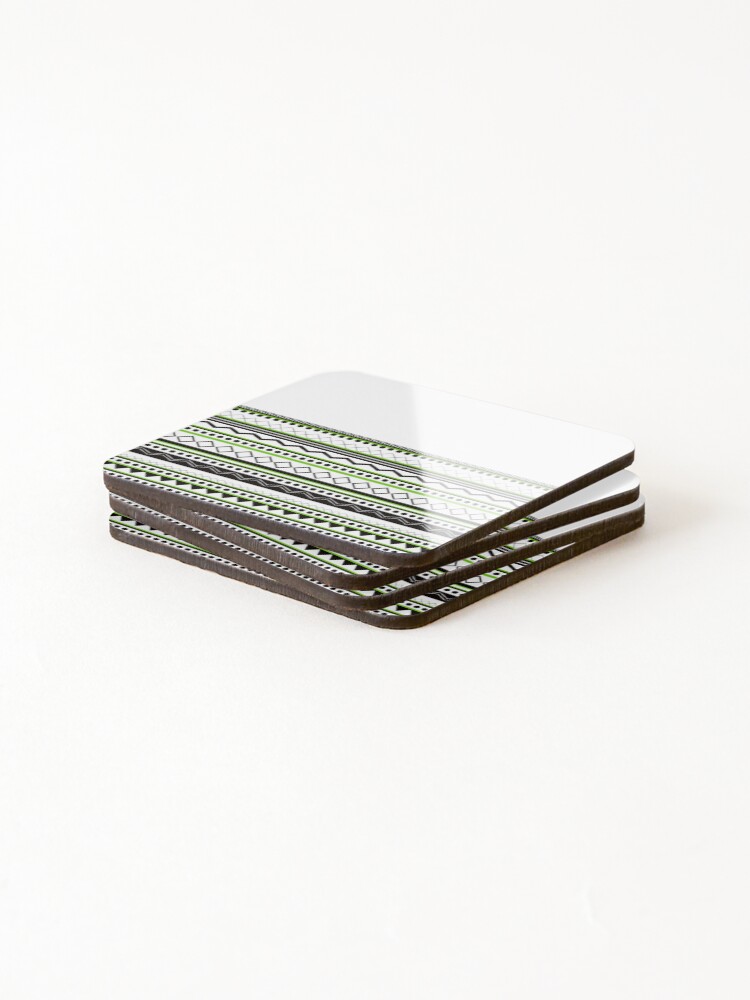 Thumbnail 4 of 5, Coasters (Set of 4), Green Patterny designed and sold by Inaroda.