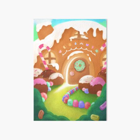 Gingerbread House in a Candy Land Art Board Print