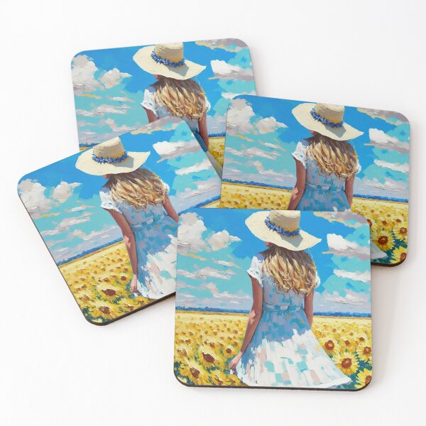 Item preview, Girl In A Sunflower Field - Impressionism designed and sold by Mitch-Angelo.