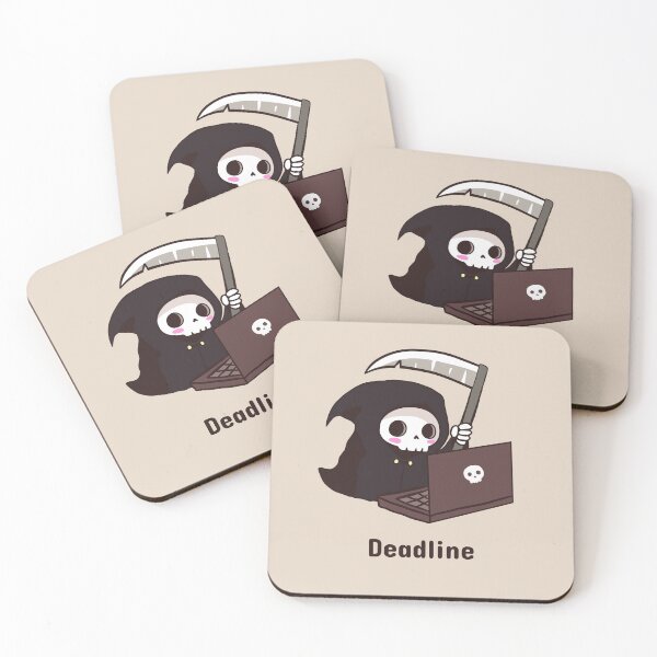 Item preview, Cute funny Grim Reaper - grim reaper working on his laptop on a deadline  designed and sold by Yarafantasyart.