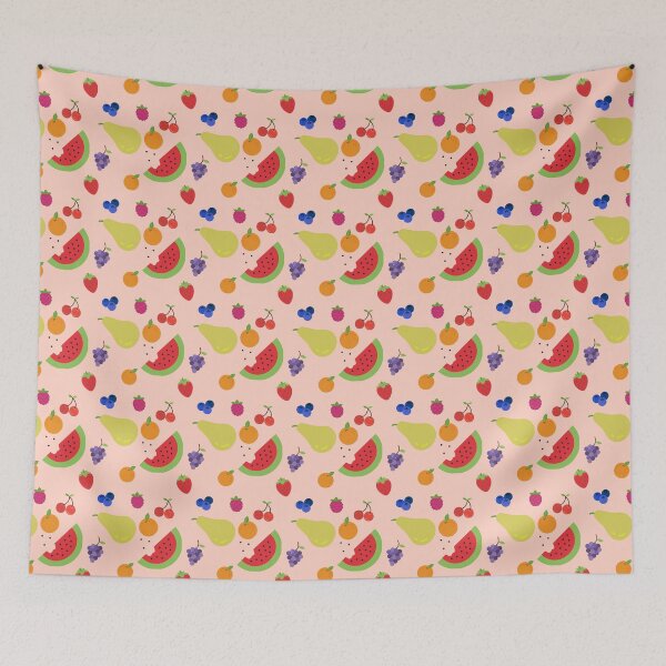 Item preview, Juicy fruit salad pattern pink background designed and sold by Laura_S _13.