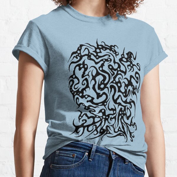 Eruption (Primal Alternative Tribal Chaotic Shape Arrangement) | Black and White Classic T-Shirt