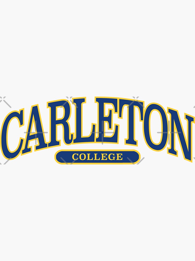 "carleton college serif font curved " Sticker for Sale by