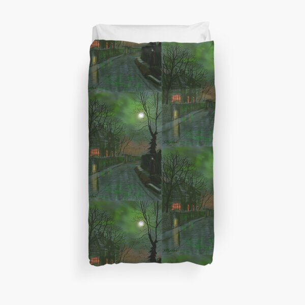 Wet Lane in Winter Duvet Cover
