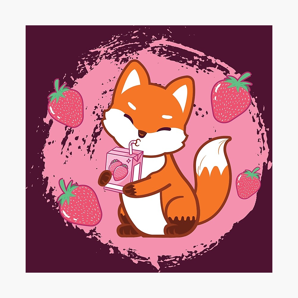 Fox With Flowers And Butterflies On A Pink Background Stock Illustration   Download Image Now  iStock