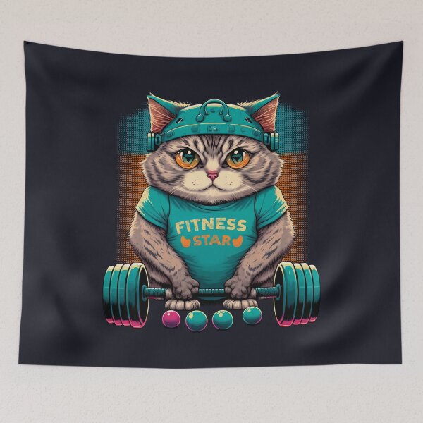 Item preview, Fitness Star Cat designed and sold by Bondoboxy.