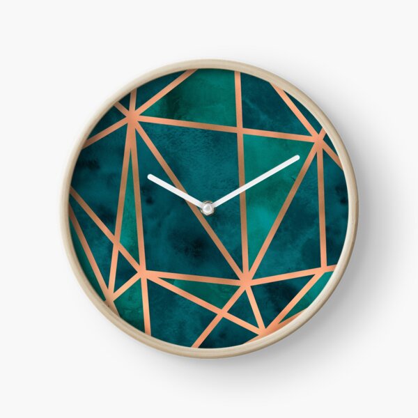 Copper & Emerald Geo Clock