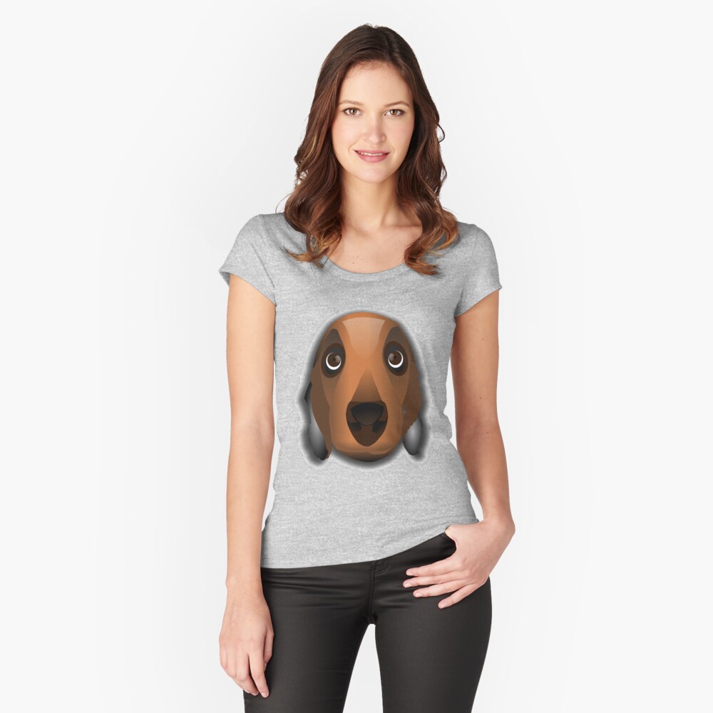 Dog Head Fitted Scoop T-Shirt