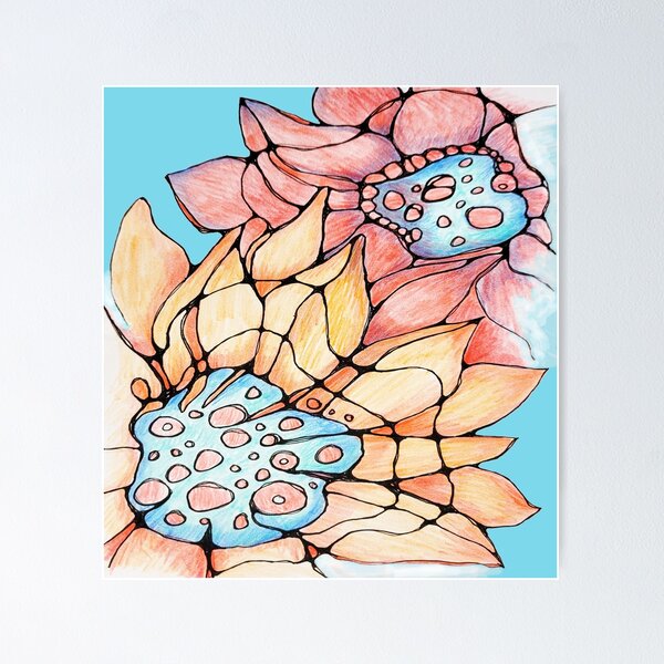 Abstract Sunflowers Poster